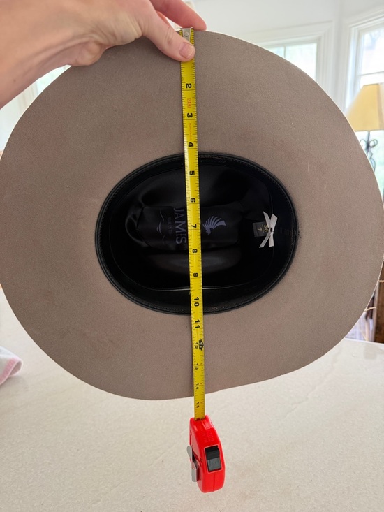 Neutral Wide-Brim Floral Cowgirl Hat - Taupe with Pink & Cream Flowers - Picture 9 of 9